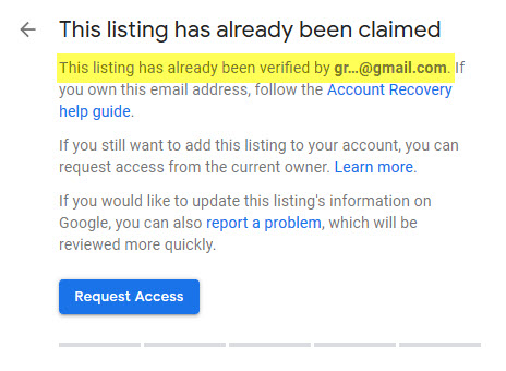Claiming a Google Business Listing That is Already Claimed